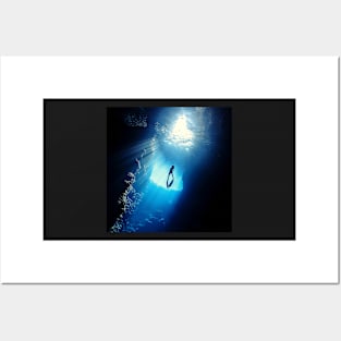 Ocean Cave Diving Posters and Art